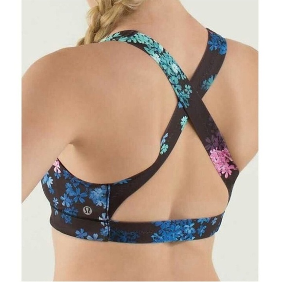 Rare! Lululemon In a Flash sports bra petal pop multi 4 - Picture 2 of 7